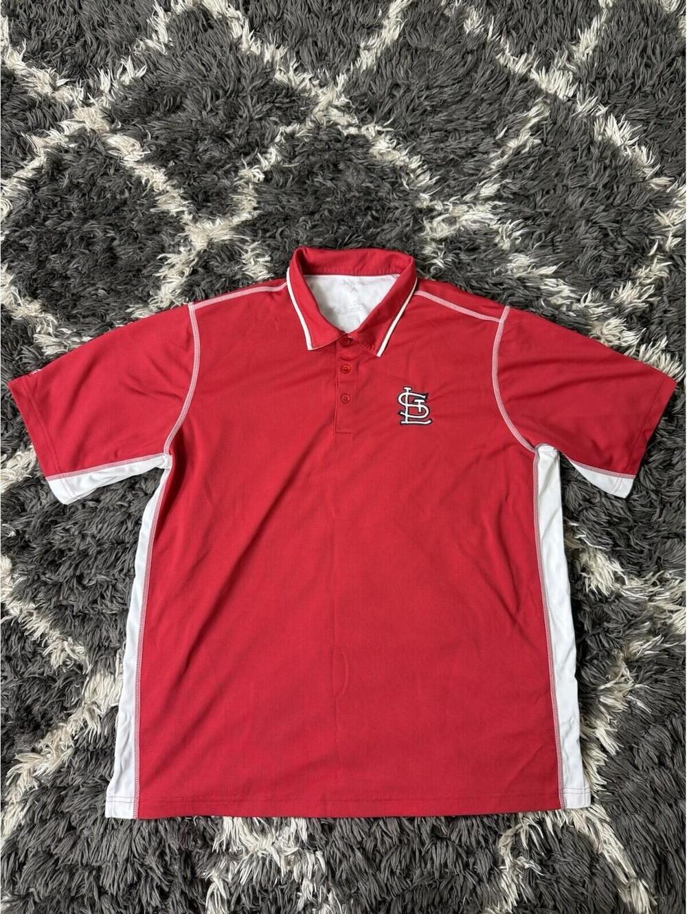 St Louis Cardinals Atntogua Polo Shirt Men’s XL Short Sleeve MLB Baseball